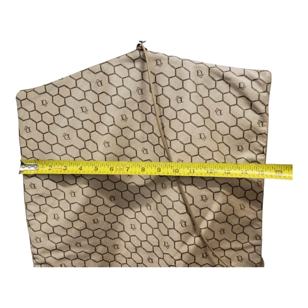 CHRISTIAN‎ DIOR 80s Beige Bag Honeycomb Sacs De Beaute Cosmetic Bag Unisex NEW